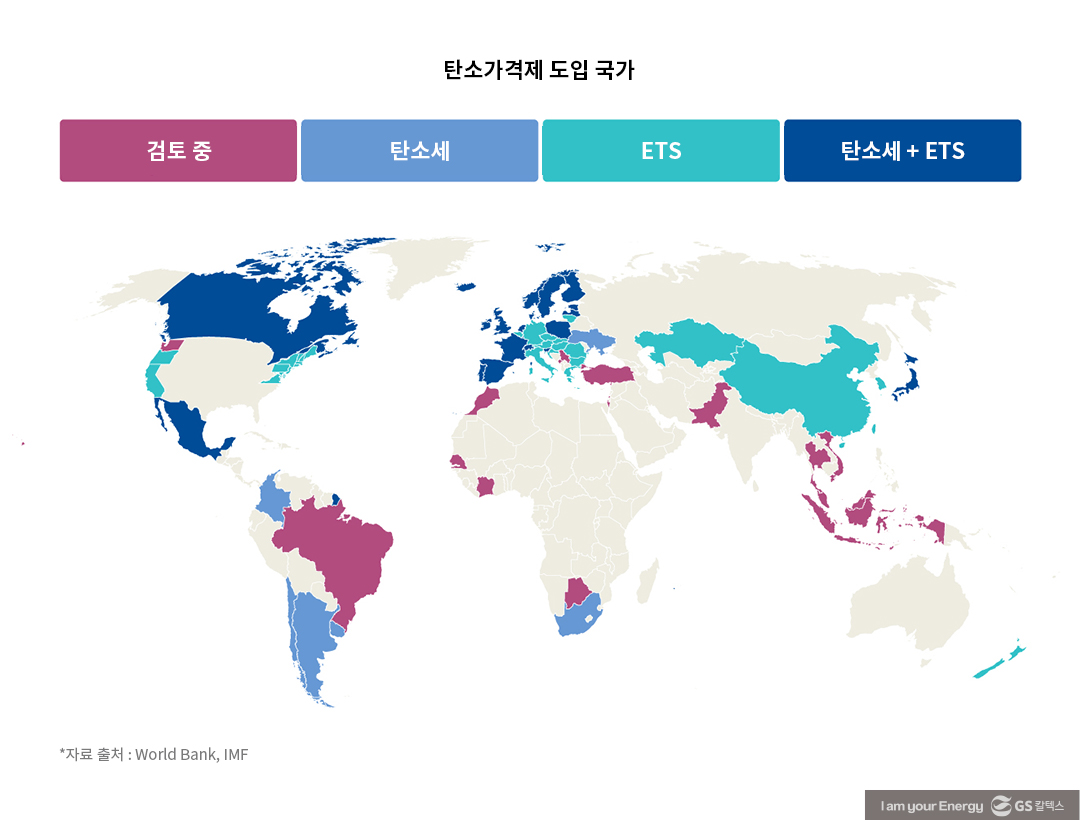 탄소가격제 도입 국가 현황